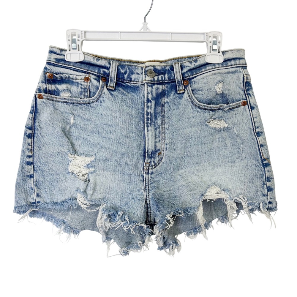 Abercrombie Fitch Curve Love Mom Denim Jean Shorts Women's 28 High Rise
